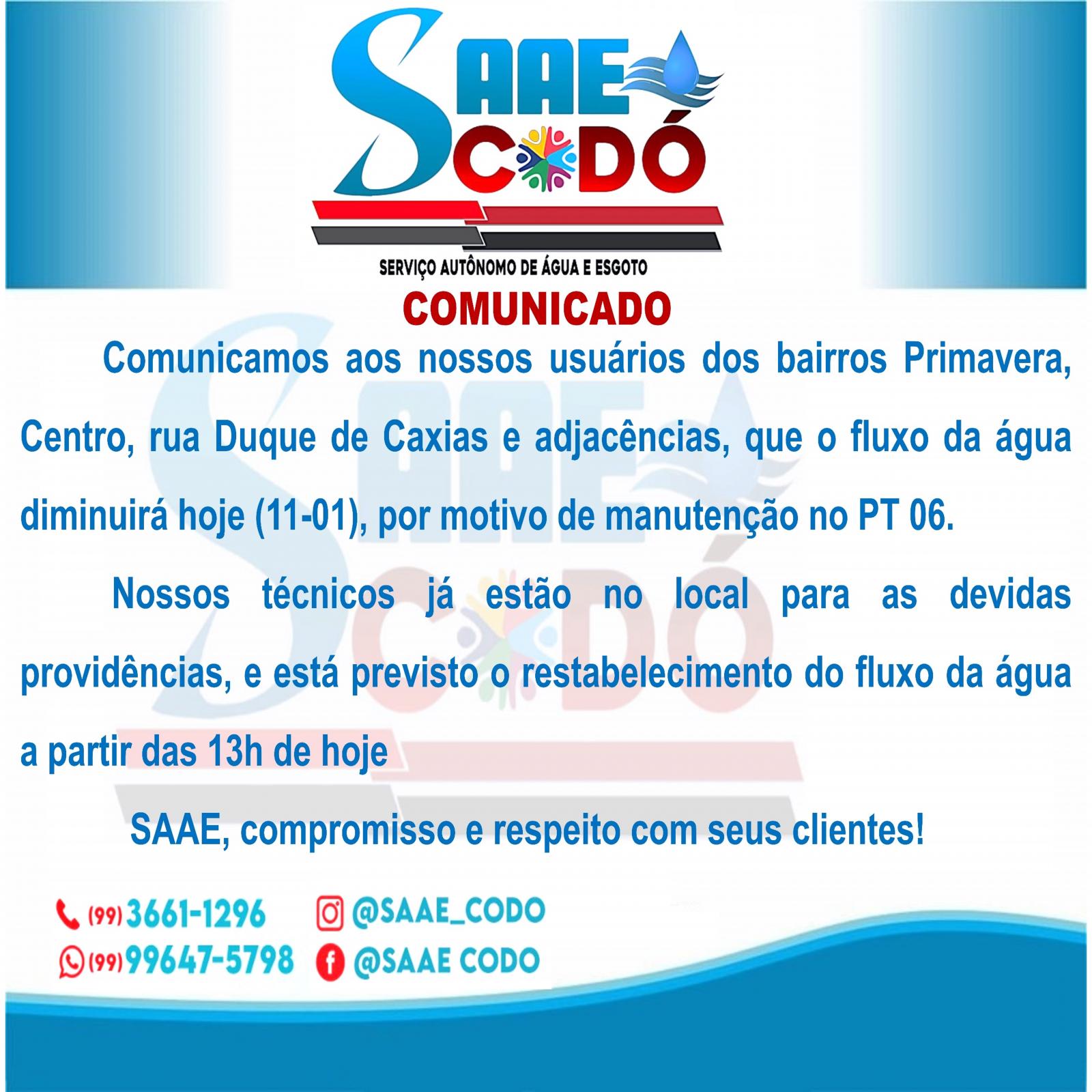 COMUNICADO SAAE 11/01/2022