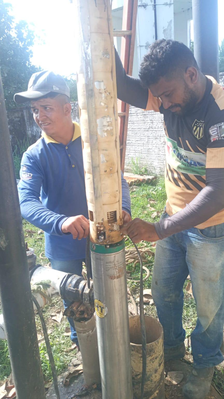 Neste Domingo (23/04), o SAAE realizou a troca da bomba no PT 11.
