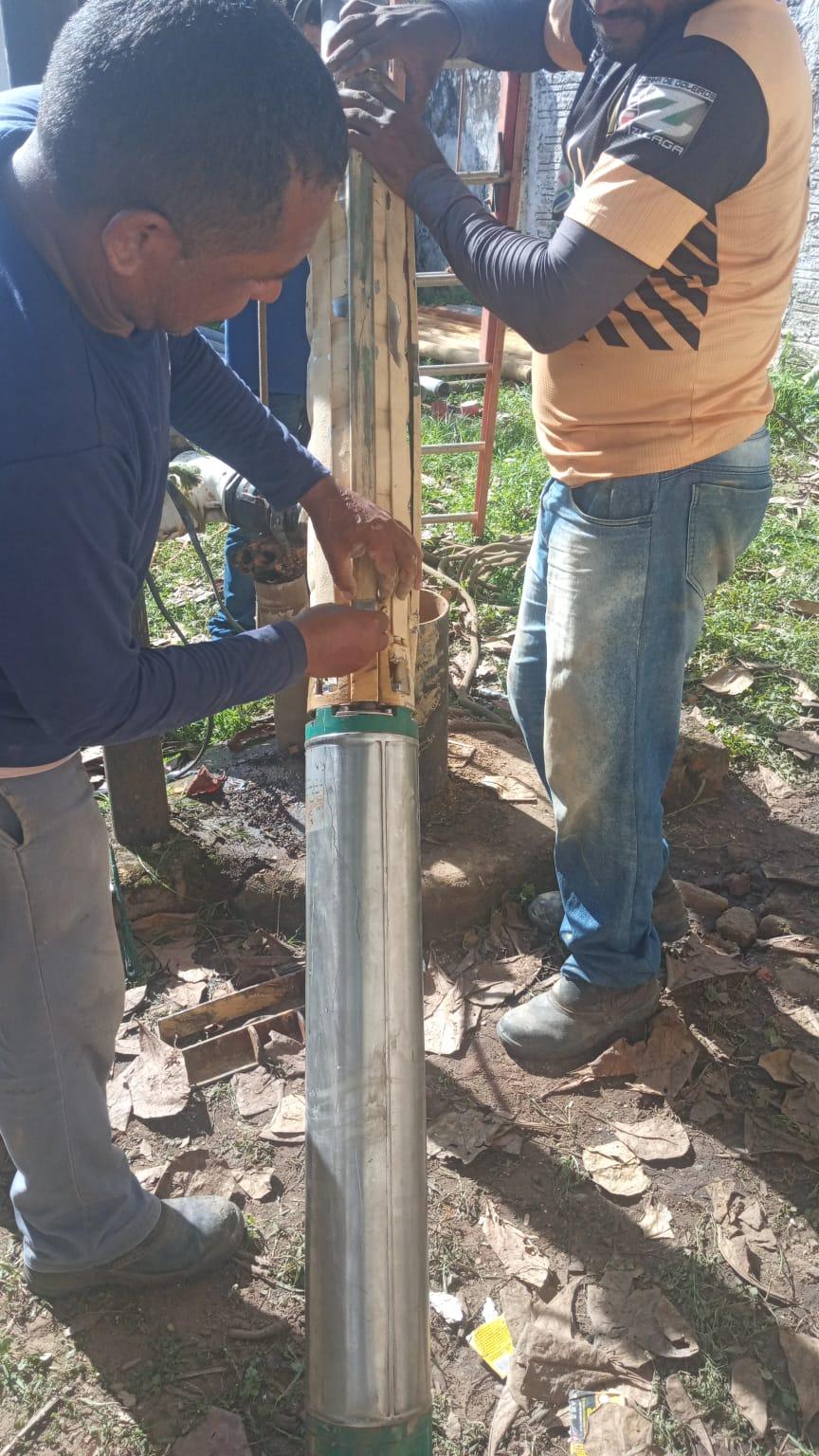 Neste Domingo (23/04), o SAAE realizou a troca da bomba no PT 11.