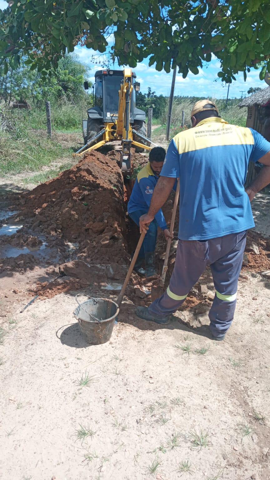 Nesta segunda-feira (05/06), a Prefeitura Municipal de Codó (Governo Cidade de Todos) através do SAAE, realizou mais uma ampliação de Rede de Abastecimento de Água Potável, 40 metros, no Povoado Barra do Saco.