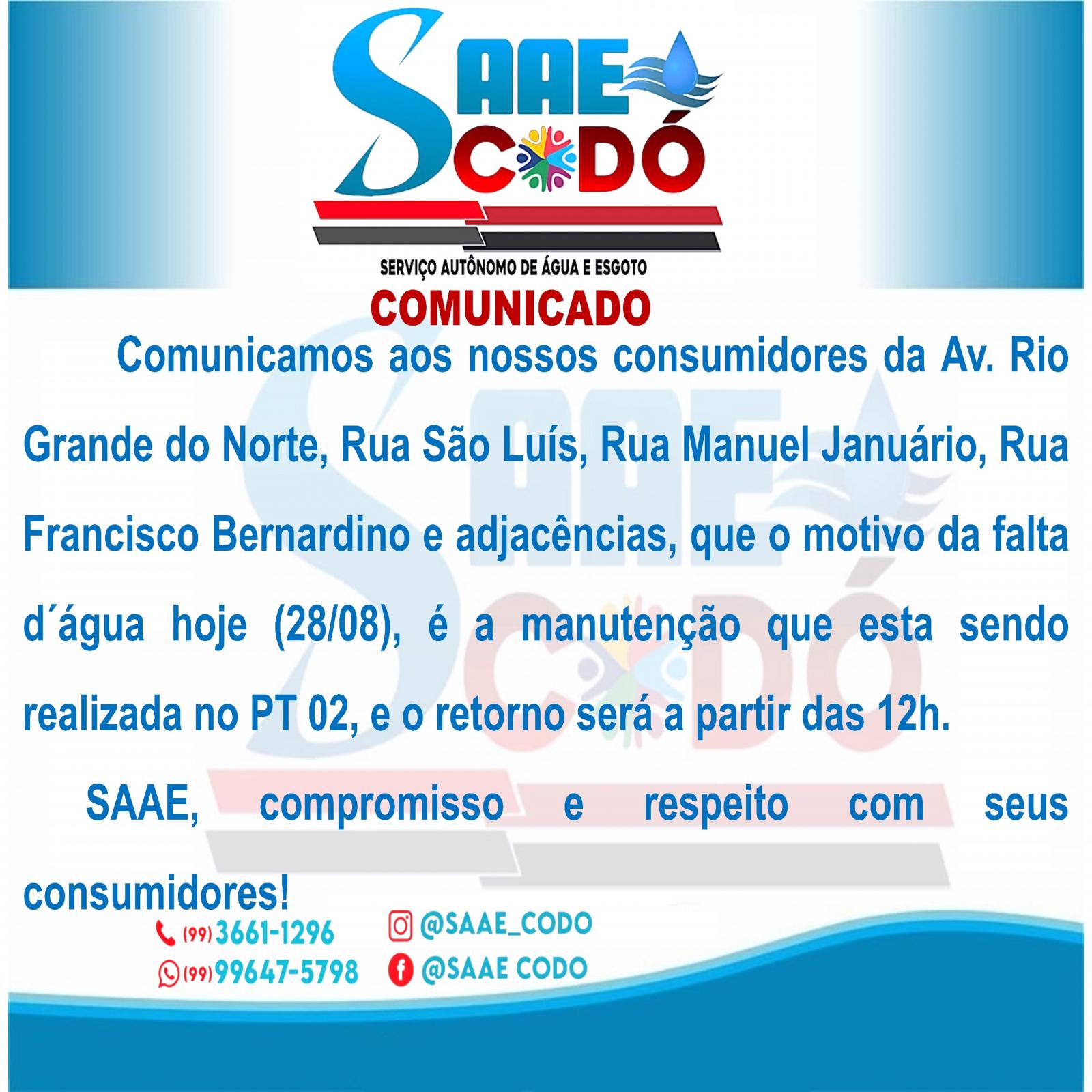 Comunicado SAAE 28/08/2023.