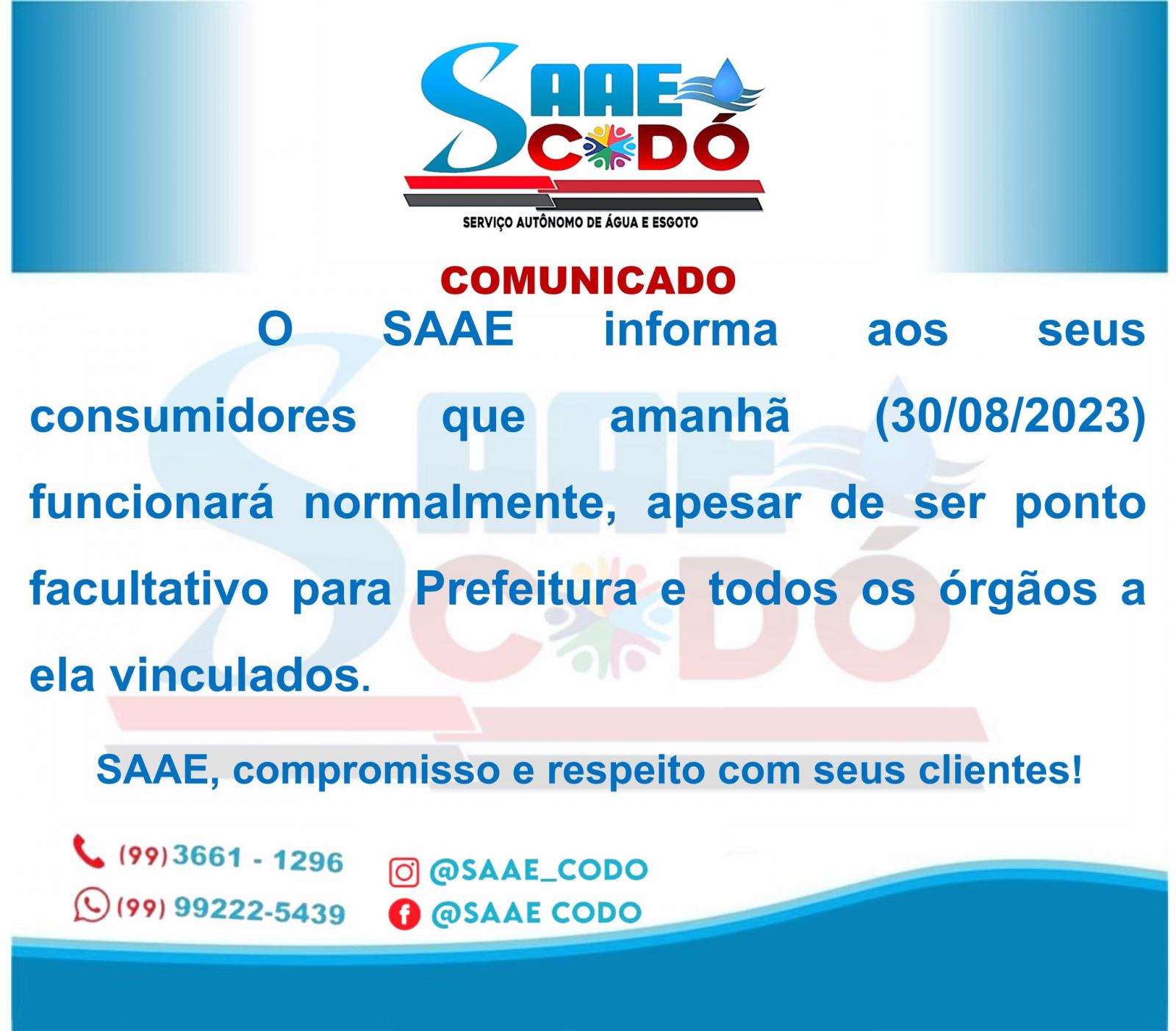 Comunicado SAAE 29/08/2023.