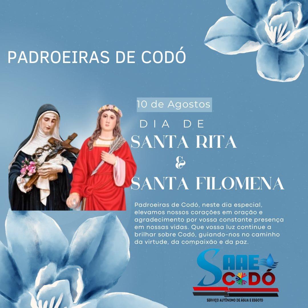 Padroeiras de Codó, Santa Rita e Santa Filomena.