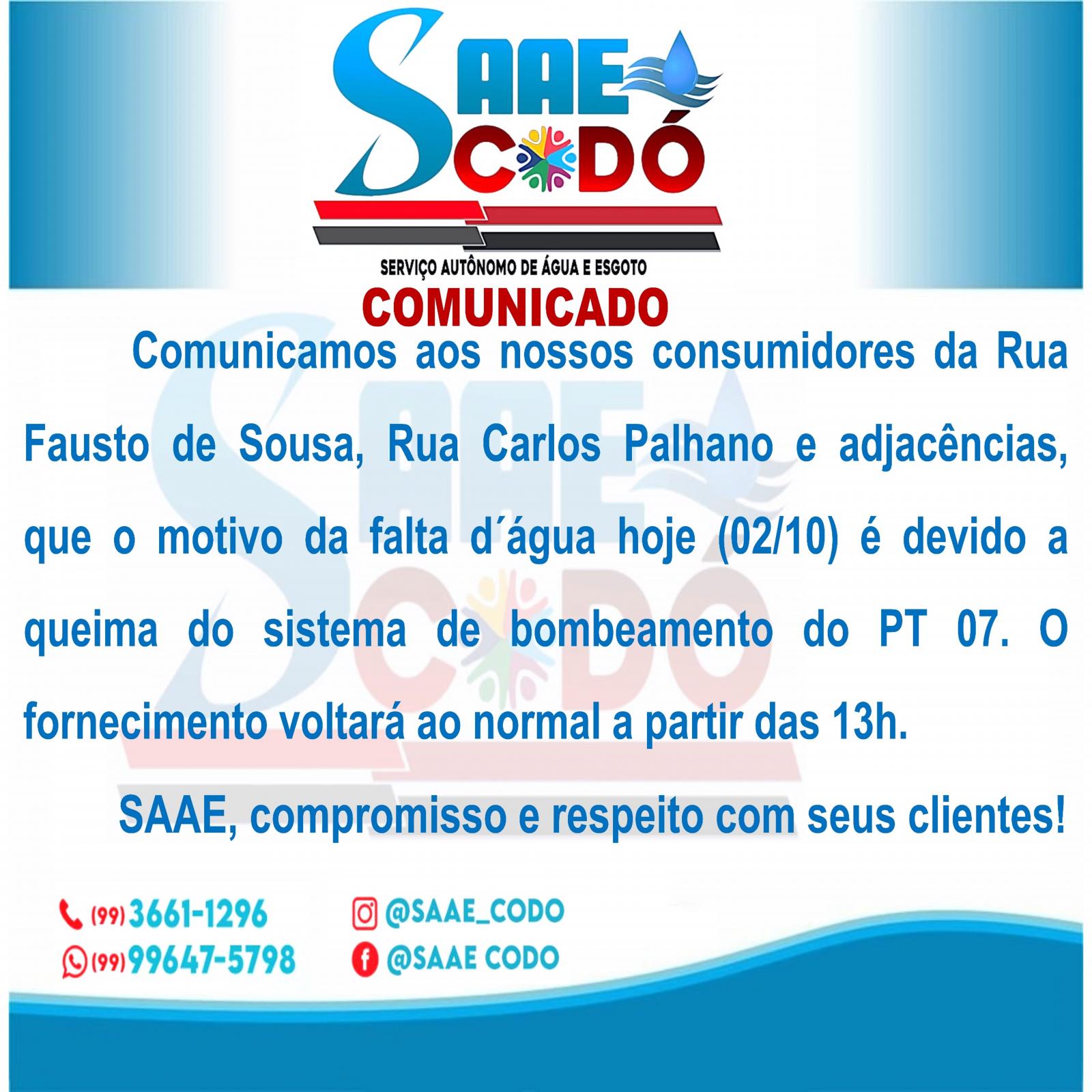 Comunicado SAAE 02/10/2023.