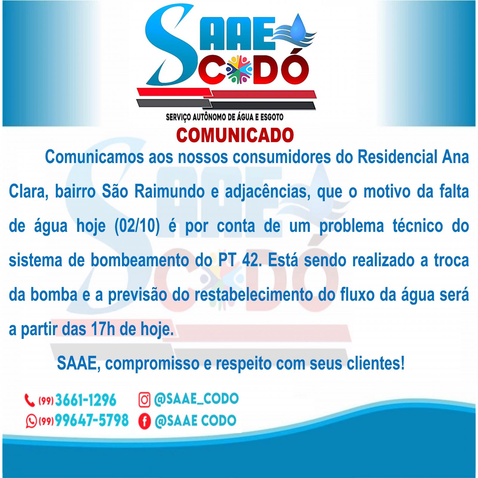 Comunicado SAAE 02/10/2023.
