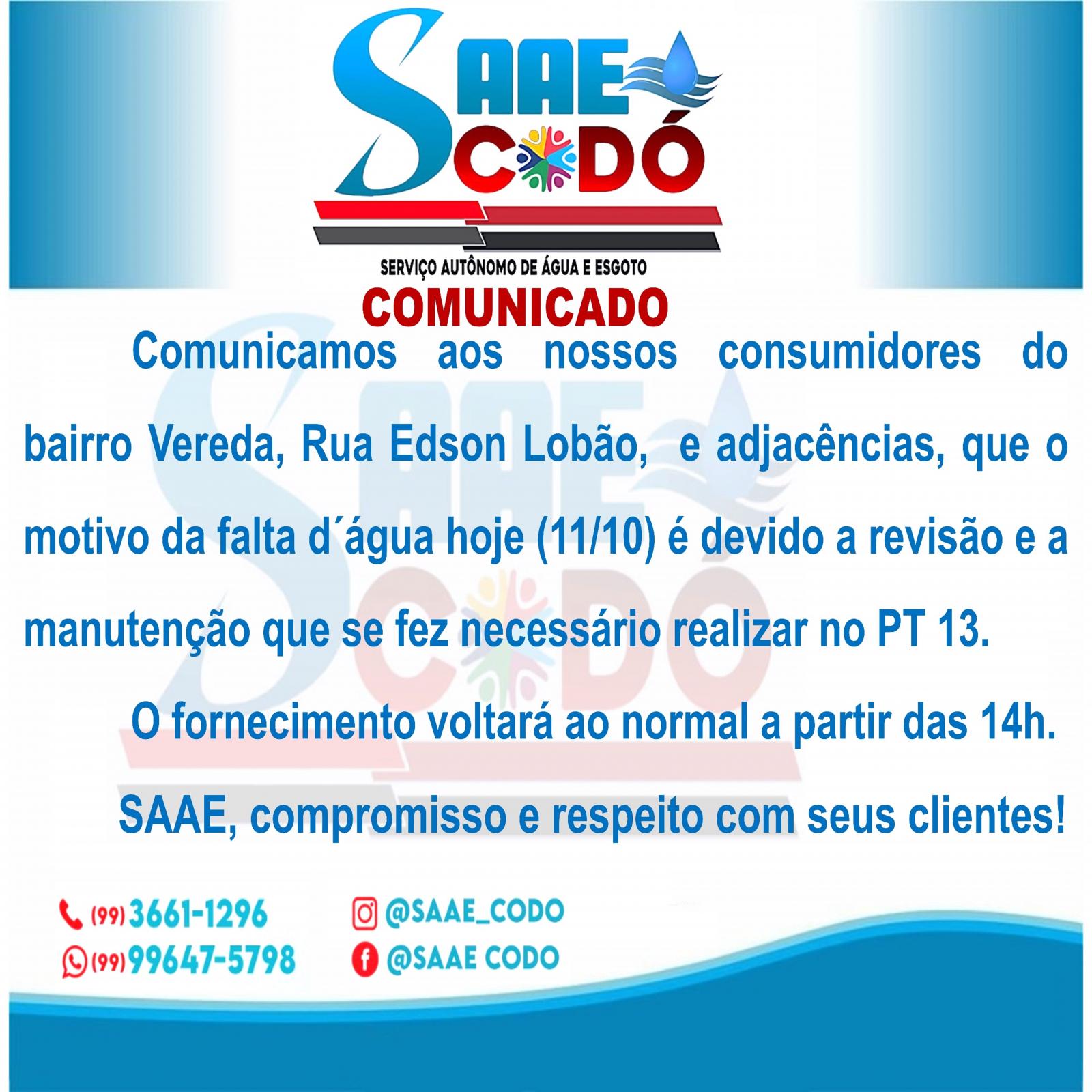 Comunicado SAAE 11/10/2023 Comunicado SAAE 11/10/2023