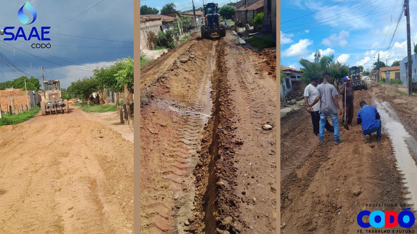 Parceria SAAE e Secretaria de Obras garante abastecimento e melhorias nas obras de recuperação de vias públicas.