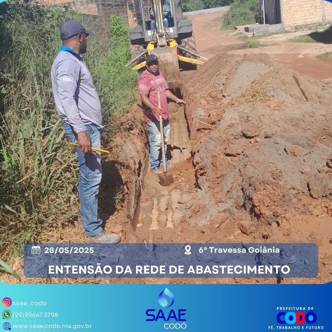 EXTENSÃO DA REDE DE ABASTECIMENTO NA 6ª TRAVESSA GOIÂNIA